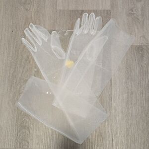 Elegant Sheer White Gloves